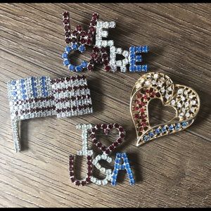 Stunning Patriotic VINTAGE BROOCHES-#3